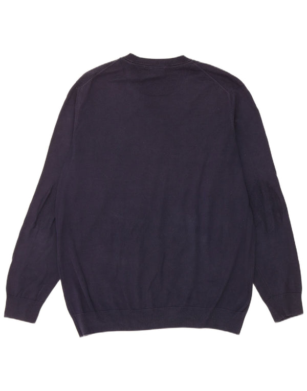 Lacoste Homme Col V Pull Pull Taille 6 XL Bleu Marine Coton