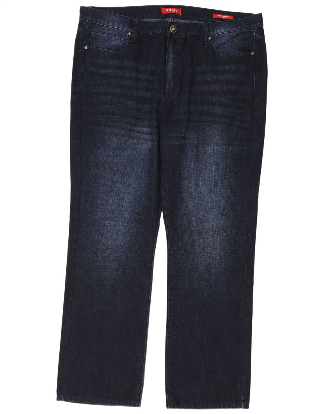 Guess Jean droit homme W40 L32 bleu marine coton