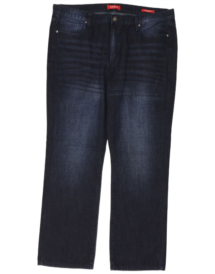 Guess Jean droit homme W40 L32 bleu marine coton