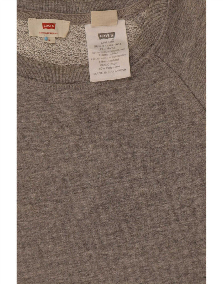 Levi's Sweatshirt Oversize Femme UK 10 Petit Gris Moucheté Coton