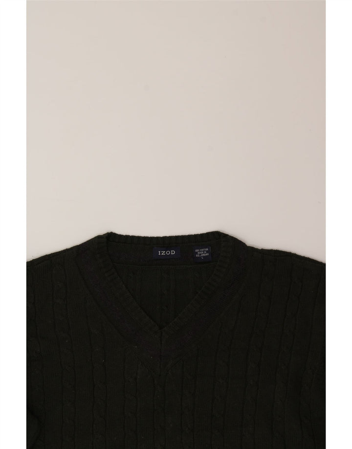IZOD Pull col V homme grand vert coton
