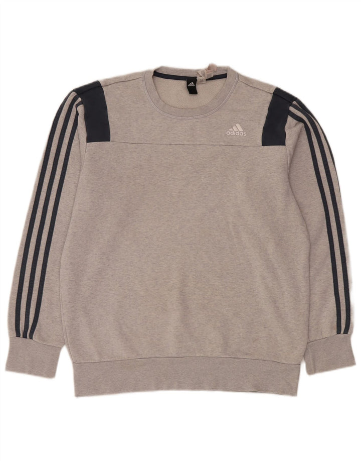 Adidas Sweat-Shirt Homme Gris Moyen Coton