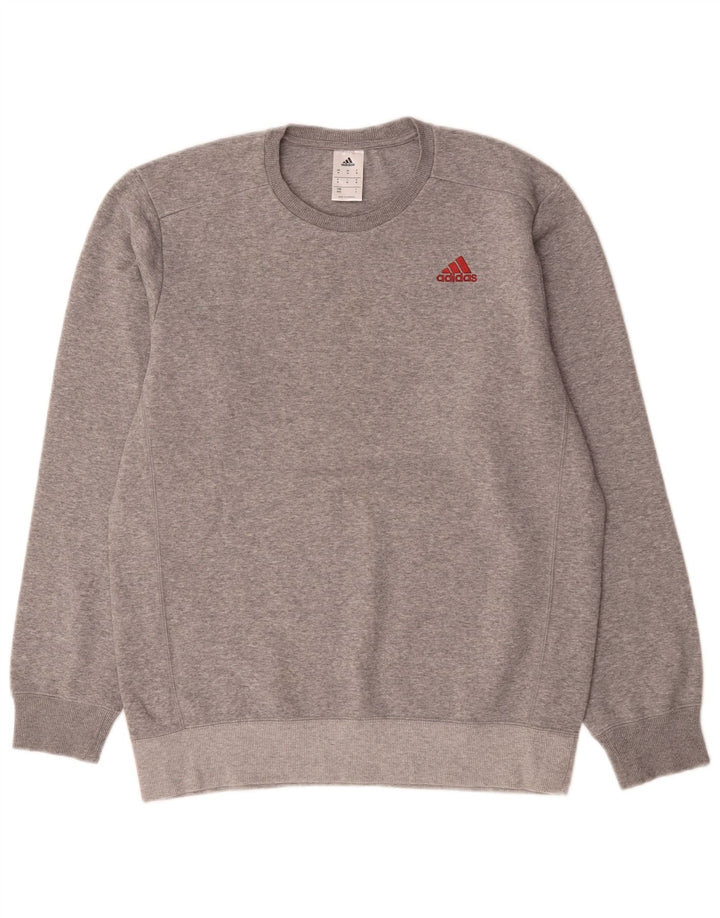 Adidas Sweat-Shirt Homme Gris Moyen Moucheté Coton