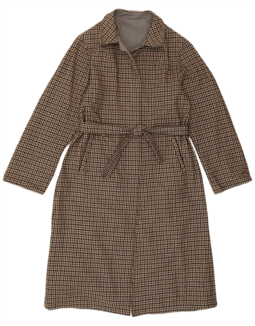 vintage Womens Réversible Pardessus réversible IT 46 Petit Gris Check