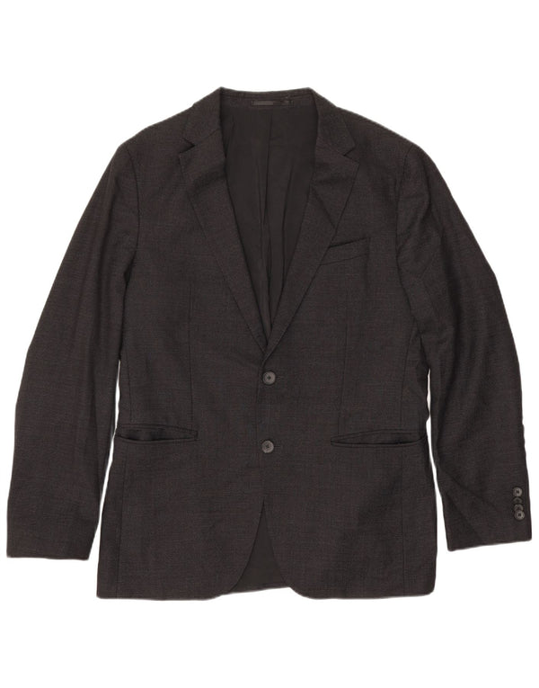 Hugo Boss Veste blazer à 2 boutons pour homme UK 50 Grande laine vierge noire