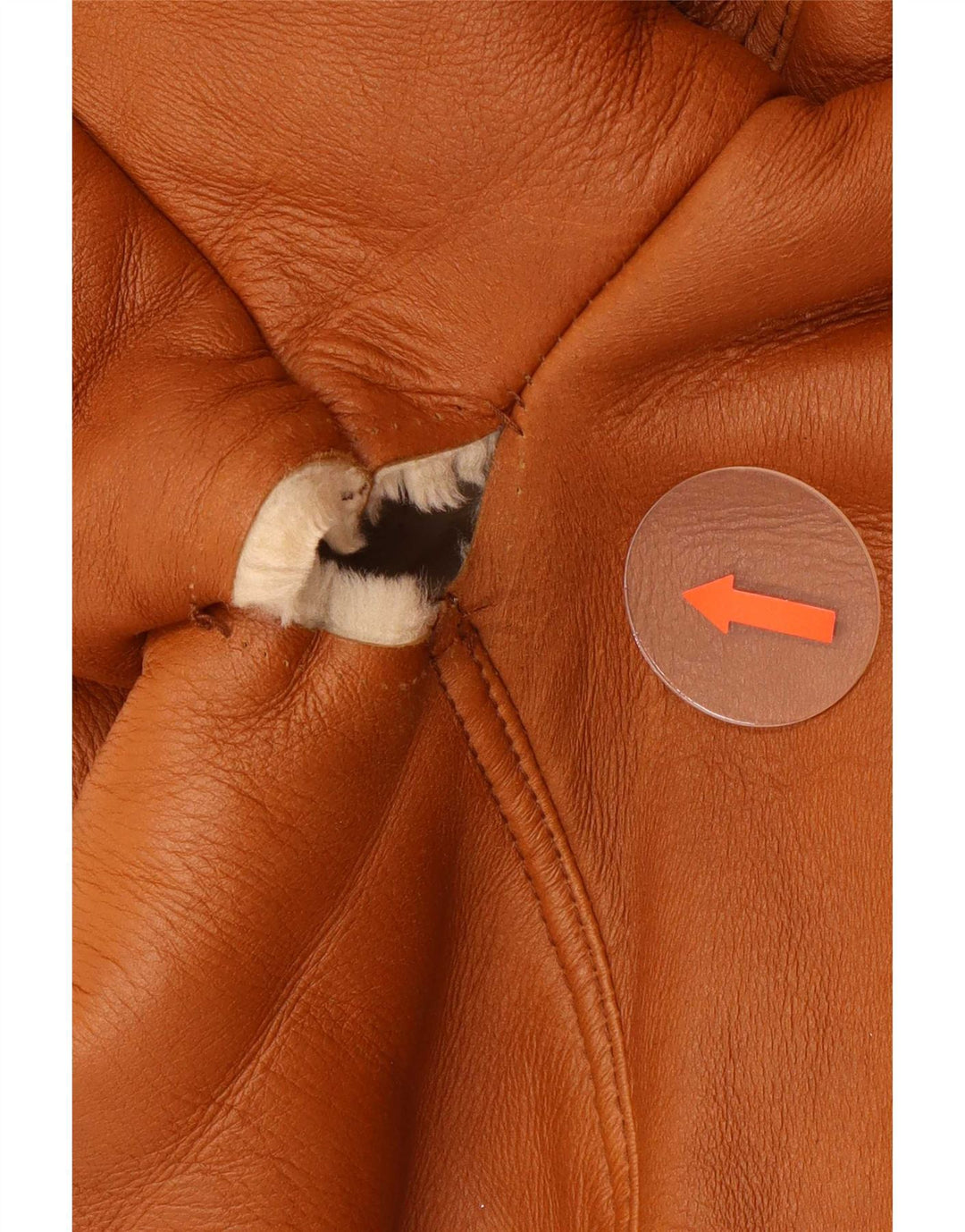 veste en peau de mouton vintage pour hommes IT 48 Colorblock brun moyen
