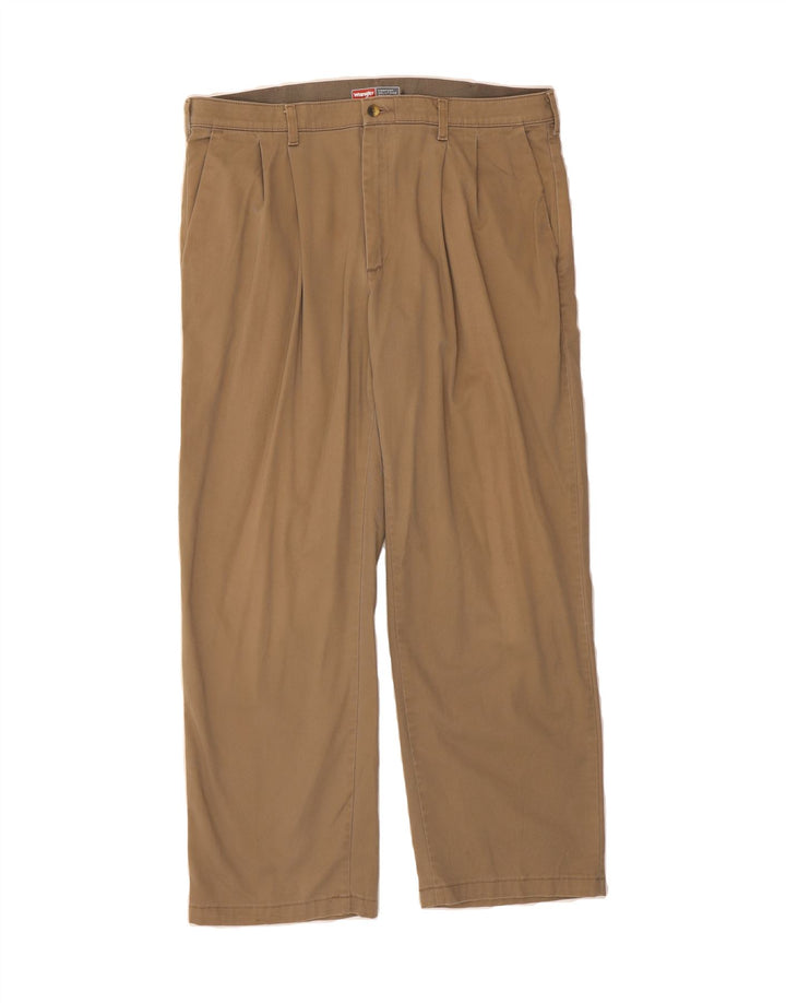 WRANGLER Mens Straight Chino Trousers W36 L30 Brown Vintage Wrangler and Second-Hand Wrangler from Messina Hembry 