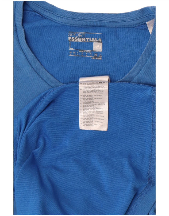 Adidas Hommes Climalite T-Shirt Haut Grand Bleu Coton