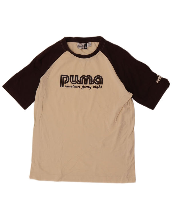 Puma T-Shirt Graphique Haut Petit Homme Beige Colorblock Cotton