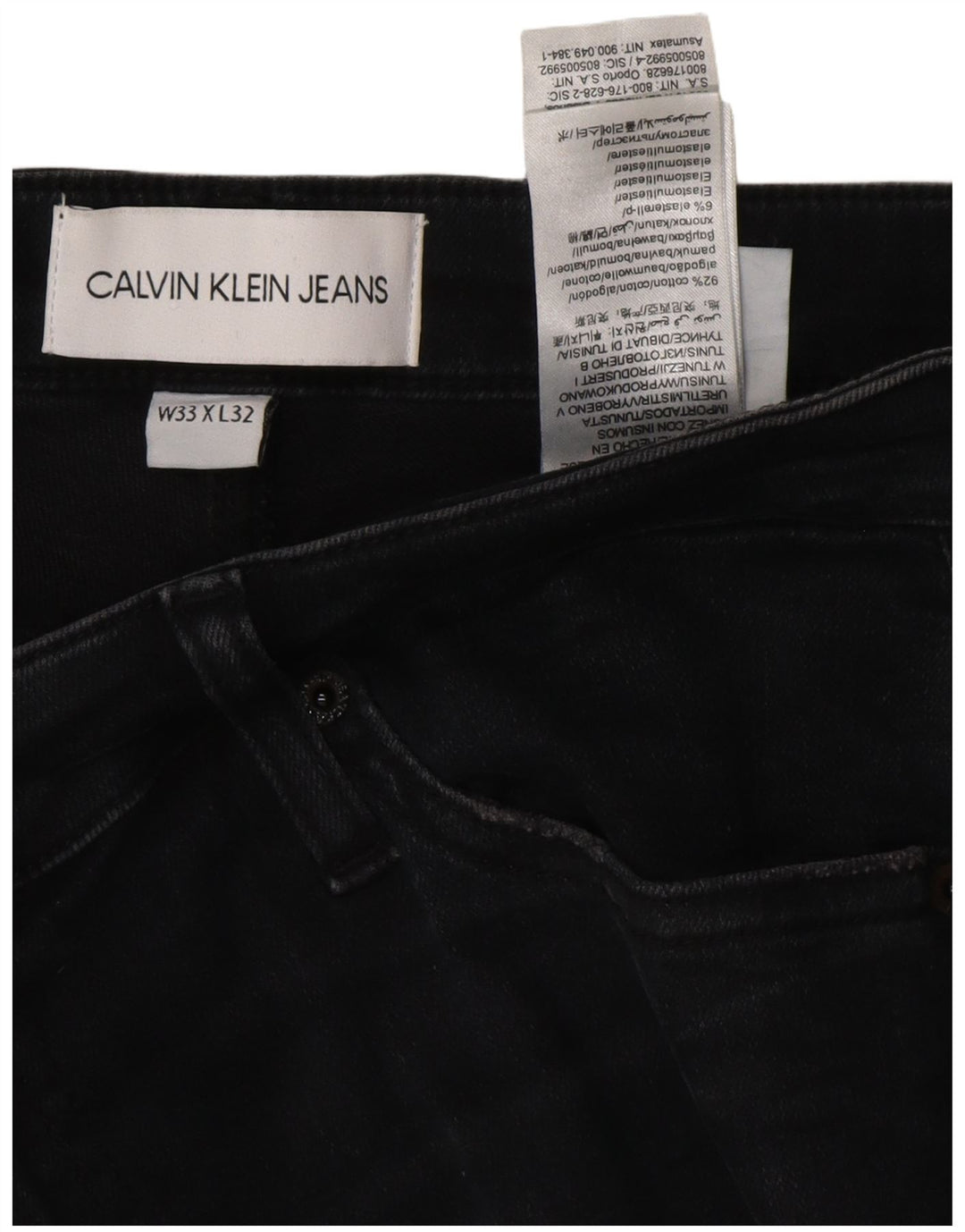 CALVIN KLEIN Jean Skinny Femme W33 L32 Coton Noir