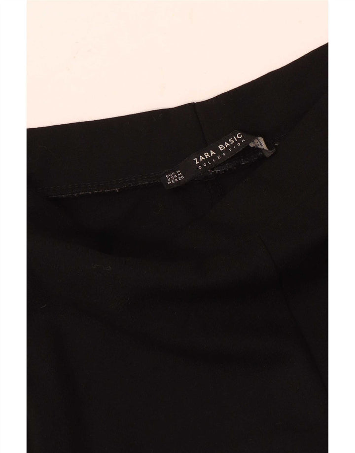 Zara Leggings Femme UK 12 Medium Noir Rayé