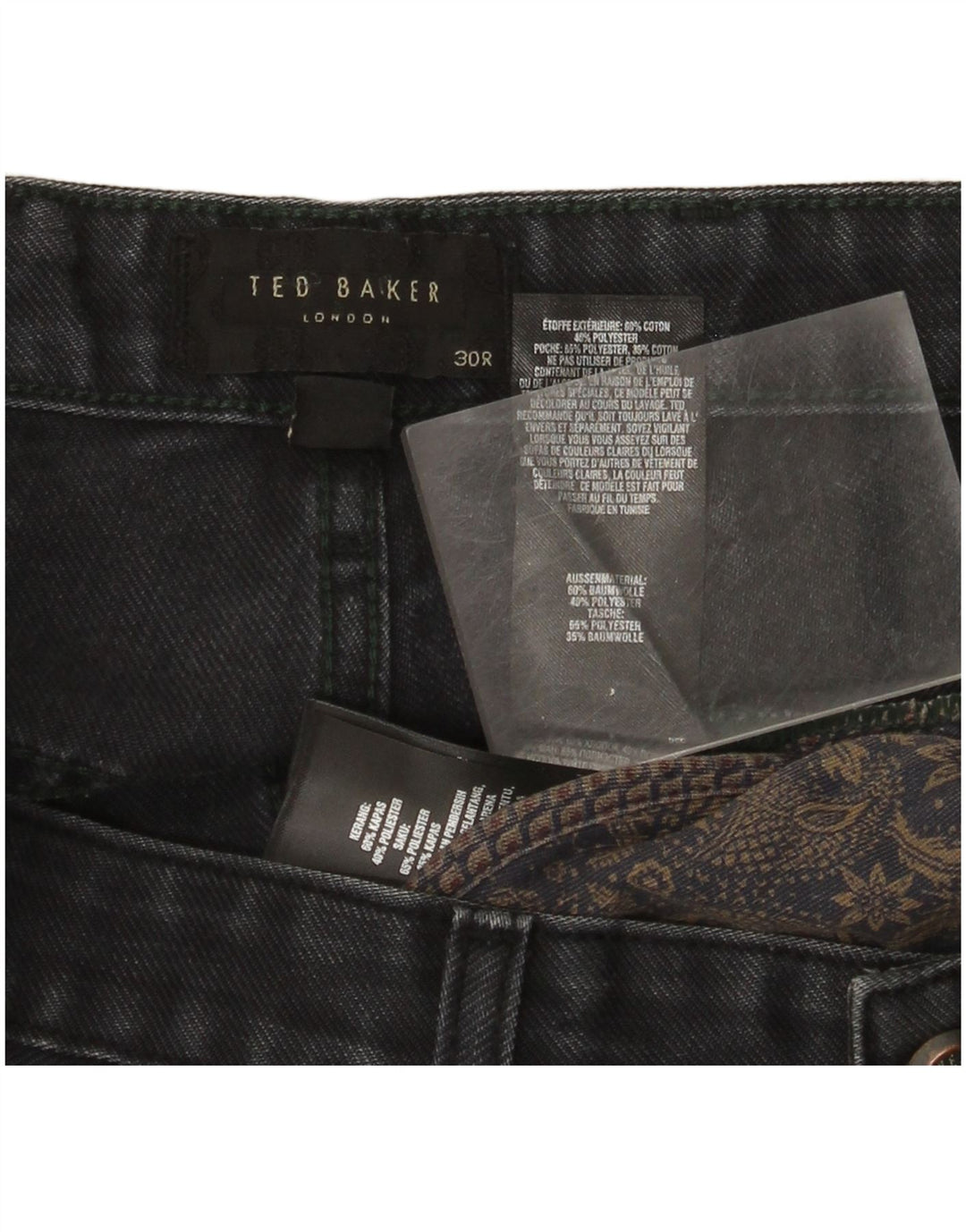 Ted Baker Jean Slim Femme W30 L31 Coton Noir