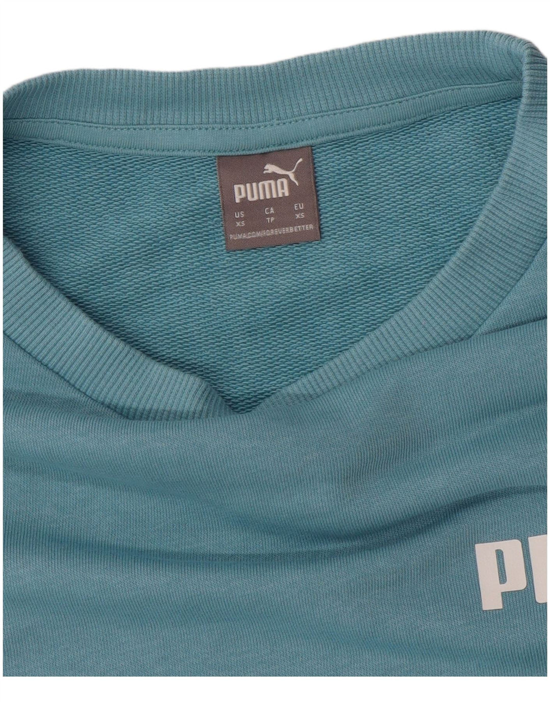 PUMA Sweat-shirt surdimensionné graphique pour femme UK 6 XS Bleu