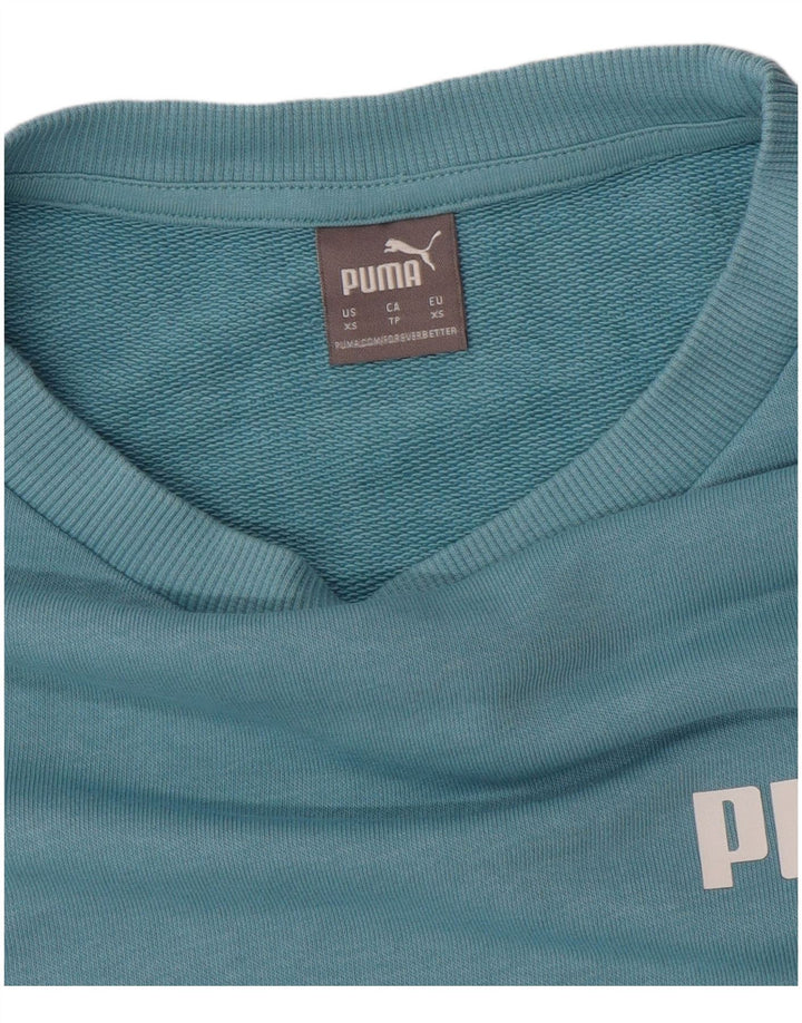 PUMA Sweat-shirt surdimensionné graphique pour femme UK 6 XS Bleu