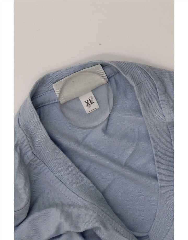 Asics T-Shirt Homme Top XL Bleu Rayé Coton