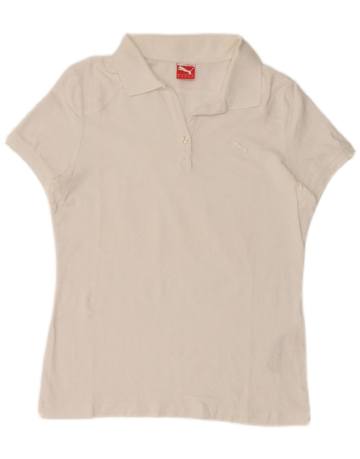 Puma Polo Femme UK 12 Coton Blanc Moyen