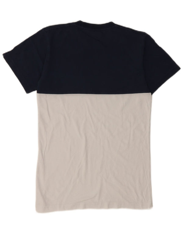 Vans Hommes Coupe Classique T-Shirt Top XS Bleu Marine Colorblock Coton