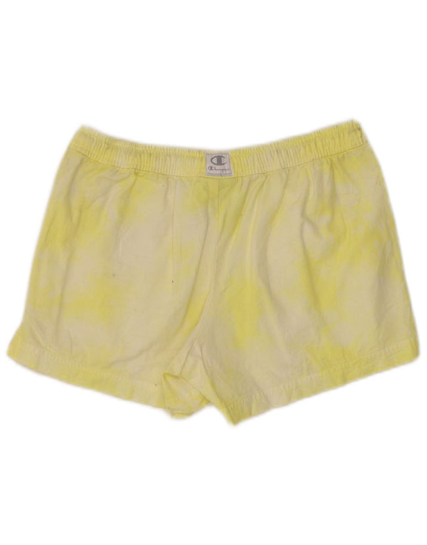 Champion Short de sport pour femme UK 6 XS Jaune Tie Dye Coton