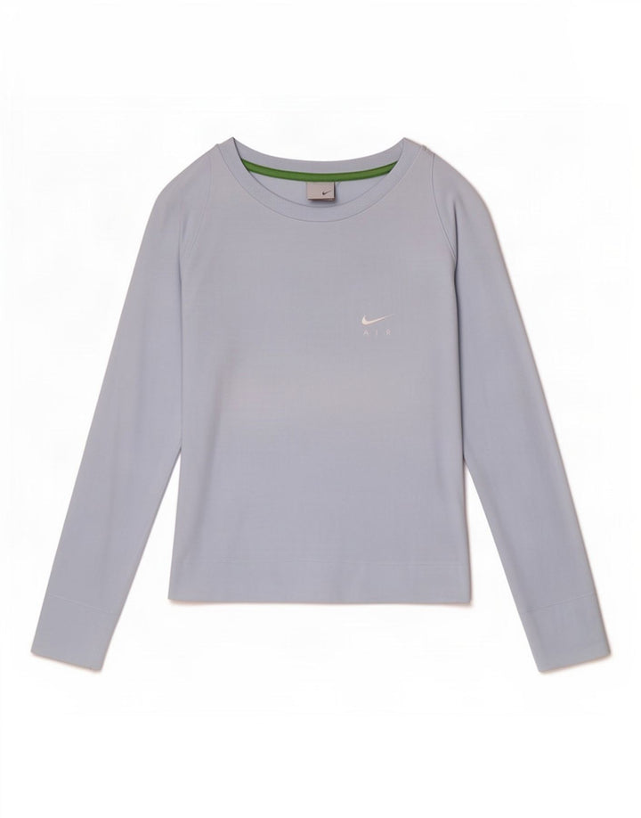 Nike Haut à manches longues pour femme UK 10/12 Bleu moyen Coton