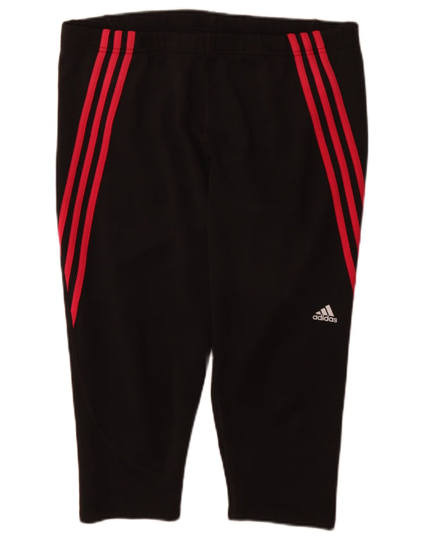 Adidas Femmes Capri Leggings UK 20/22 XL Noir Polyester Sports