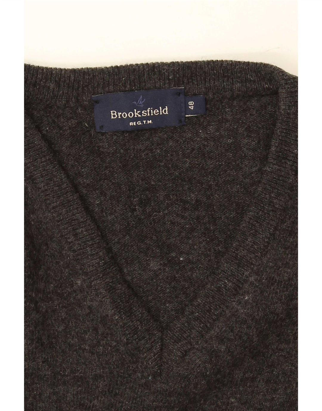 Brooksfield Pull col V pour homme IT 48 Petit Gris