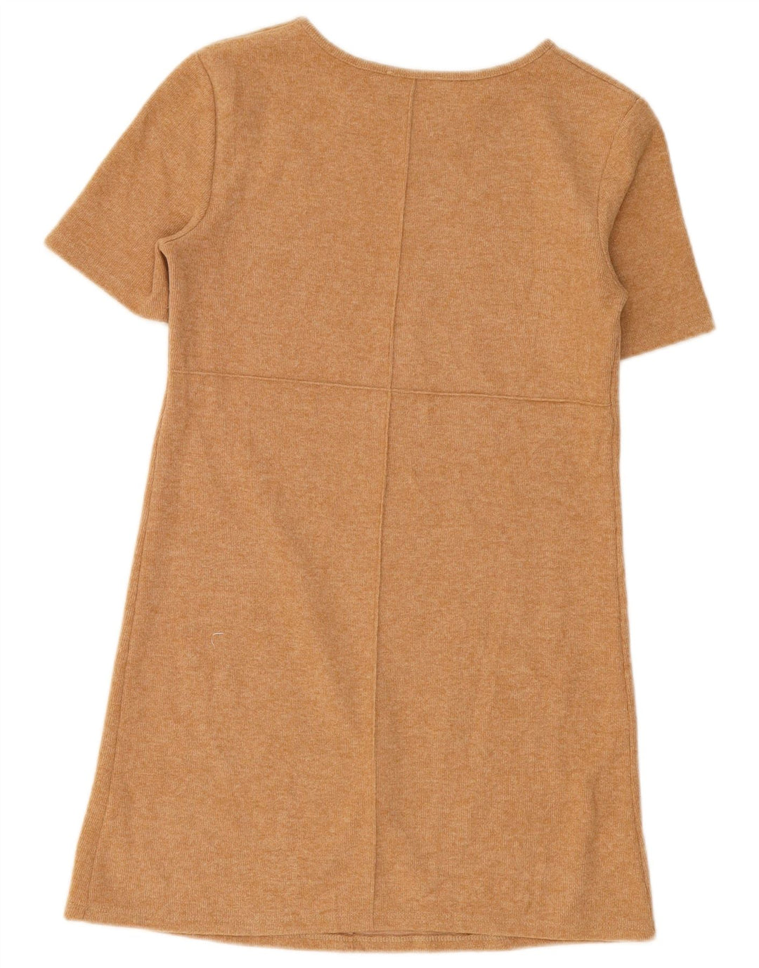ZARA Robe pull à manches courtes pour femme UK 12 Beige moyen