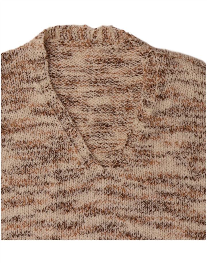 vintage Mens Vest Débardeur Grand Beige Moucheté