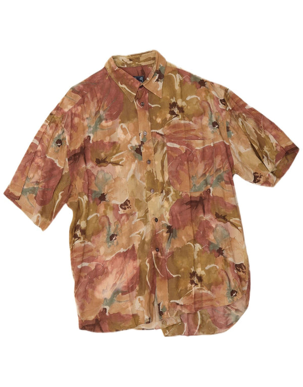 Alea Chemise à Manches Courtes Homme Grand Floral Multicolore