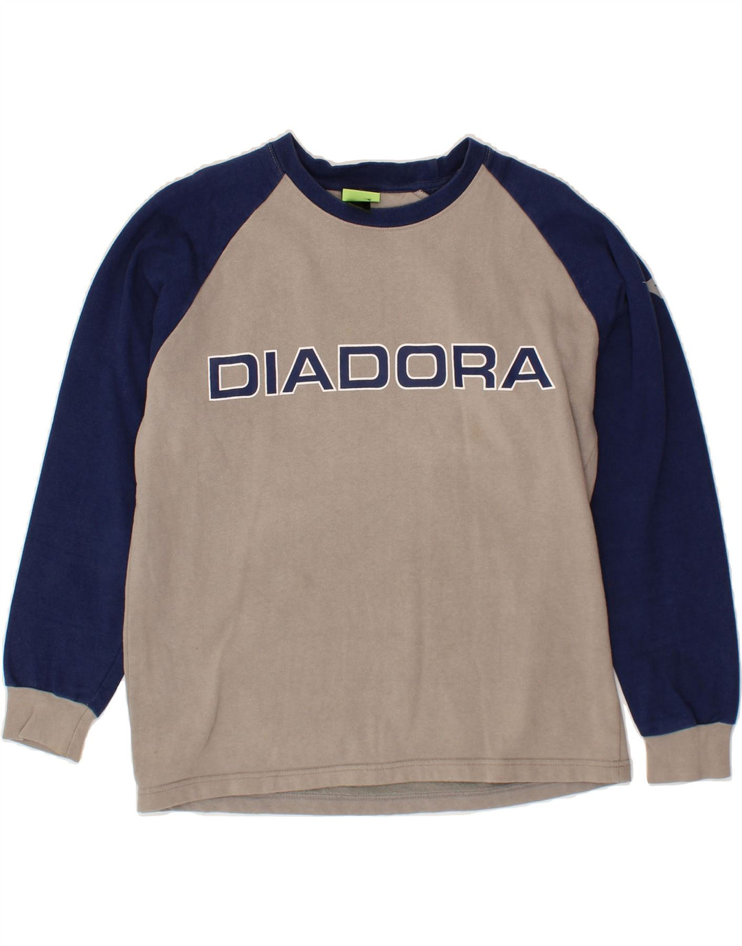 DIADORA Boys Sweatshirt Jumper 15-16 Years Medium  Grey Colourblock Vintage Diadora and Second-Hand Diadora from Messina Hembry 