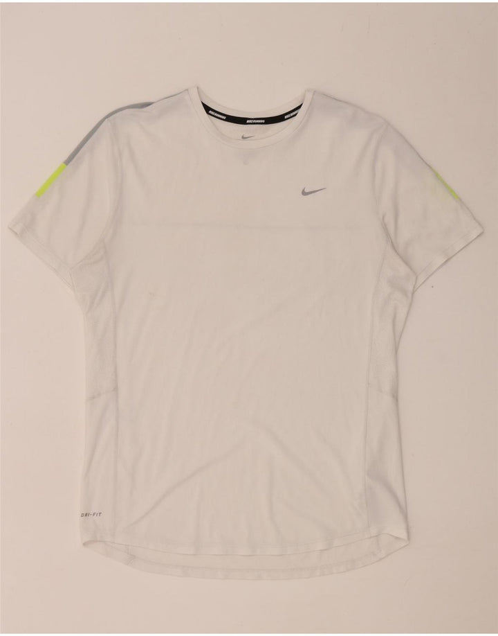 Nike T-shirt Dri Fit pour homme en polyester color block blanc moyen