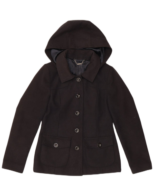 LAURA ASHLEY Veste blazer à capuche 5 boutons pour femme UK 10 Small Bleu marine