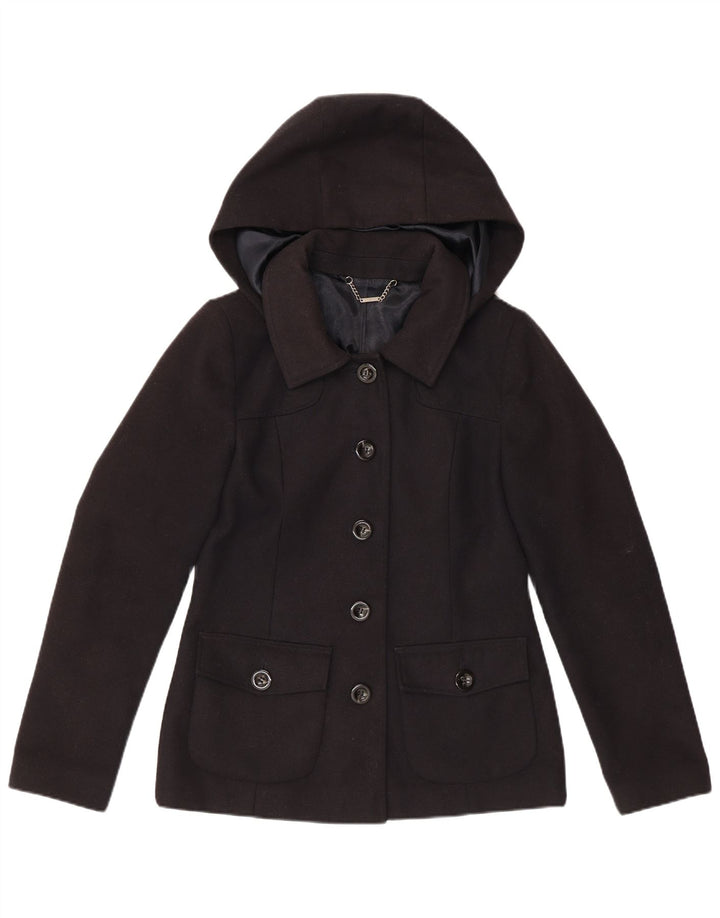 LAURA ASHLEY Veste blazer à capuche 5 boutons pour femme UK 10 Small Bleu marine