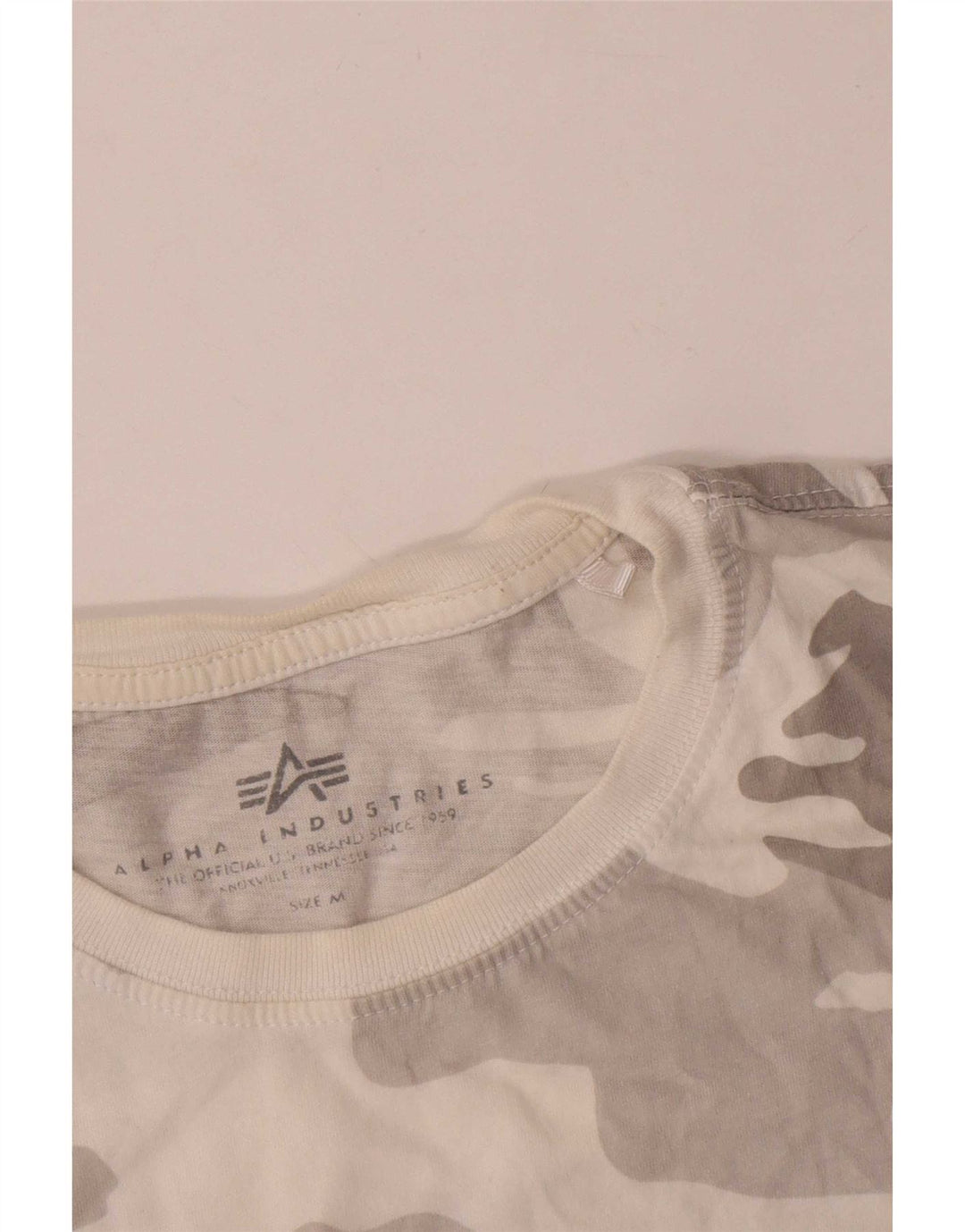 Alpha Industries T-Shirt Graphique Homme Gris Moyen Camouflage Coton