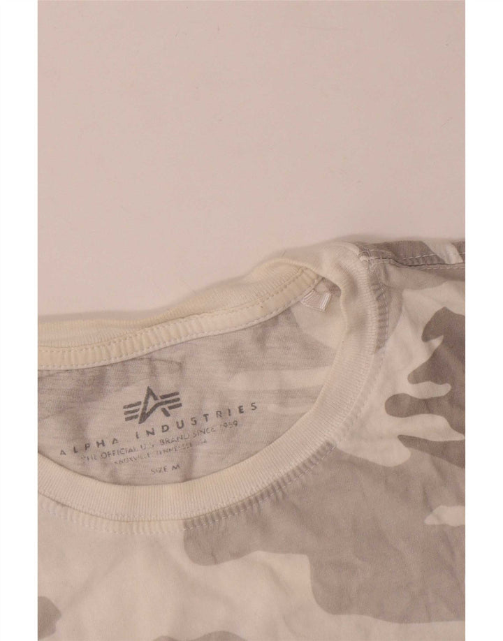 Alpha Industries T-Shirt Graphique Homme Gris Moyen Camouflage Coton