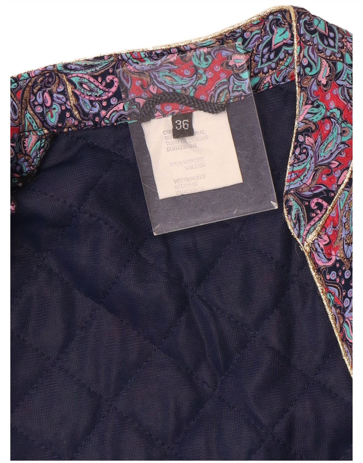 Veste rembourrée femme vintage IT 36 Petite Viscose Paisley Violet