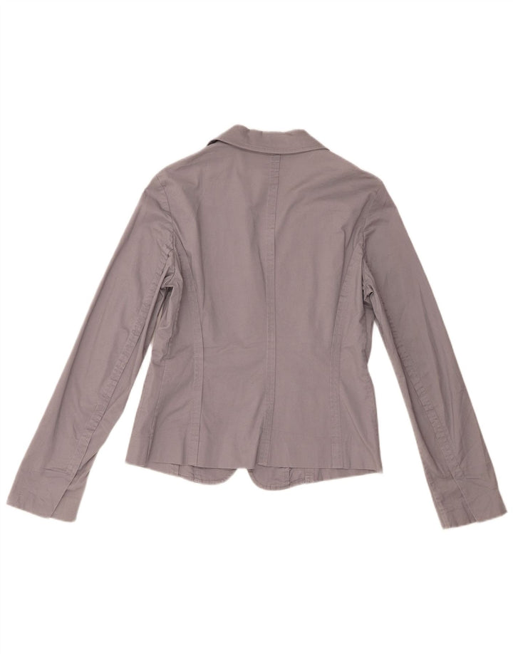 Benetton Veste Blazer 3 Boutons Femme IT 42 Gris Moyen Coton