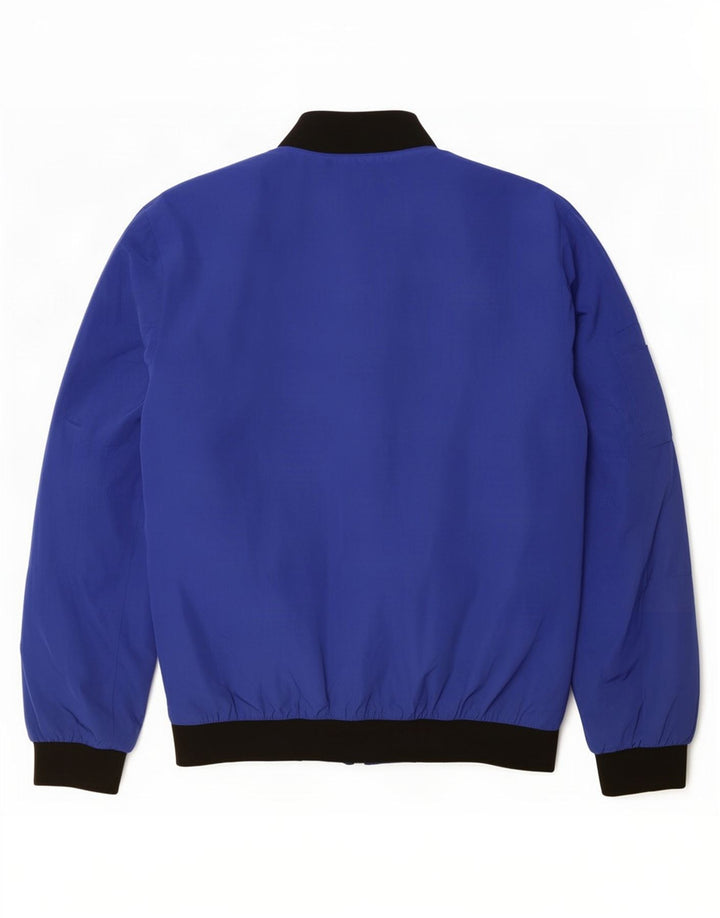 Zara Veste Bomber Homme UK 38 Bleu Moyen Polyester Colorblock