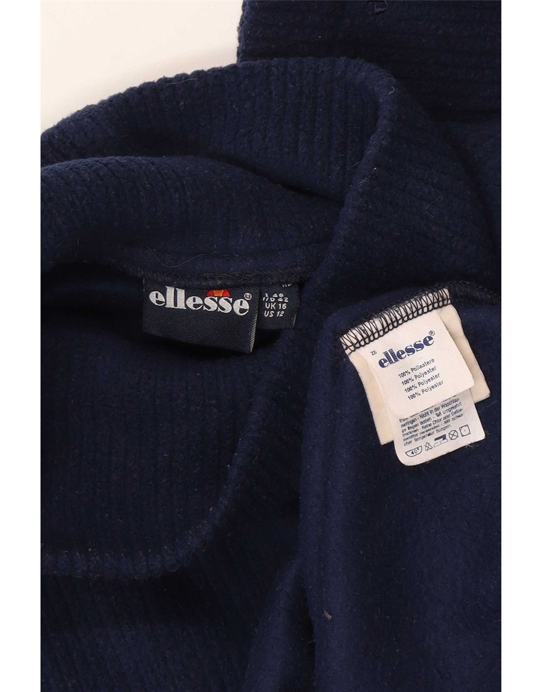 Ellesse Pull polaire surdimensionné pour femme UK 16 Large Bleu marine Polyester