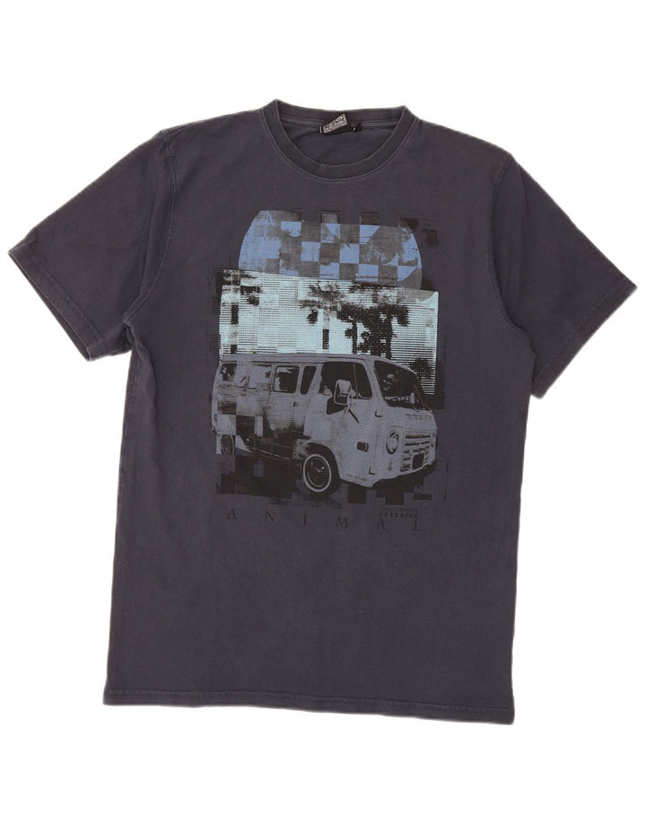 Animal T-Shirt Graphique Homme Bleu Marine Moyen Coton