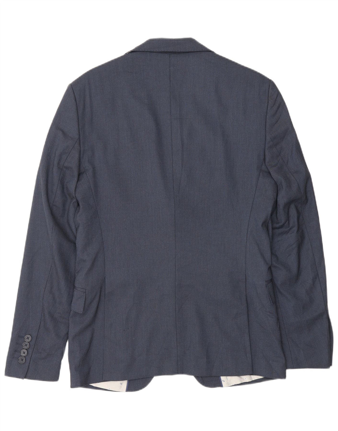 Zara Veste Blazer 2 Boutons Homme EU 46 Petit Bleu Marine Viscose