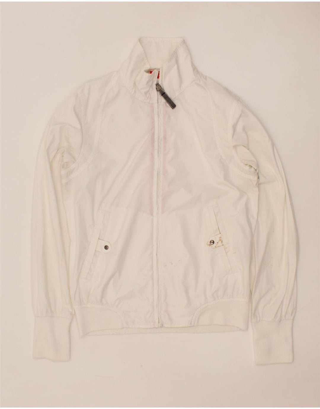 PUMA Womens Bomber Jacket UK 10 Small White Polyester Vintage Puma and Second-Hand Puma from Messina Hembry 