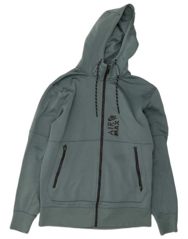 Nike Pull à capuche zippé Therma-Fit Graphic pour homme en polyester vert moyen