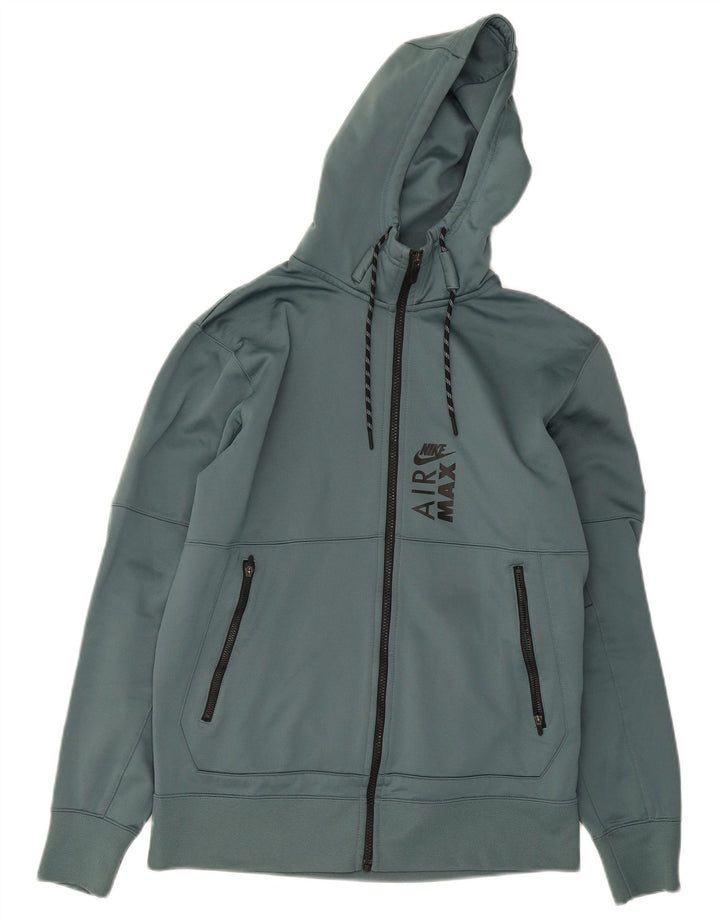 Nike Pull à capuche zippé Therma-Fit Graphic pour homme en polyester vert moyen
