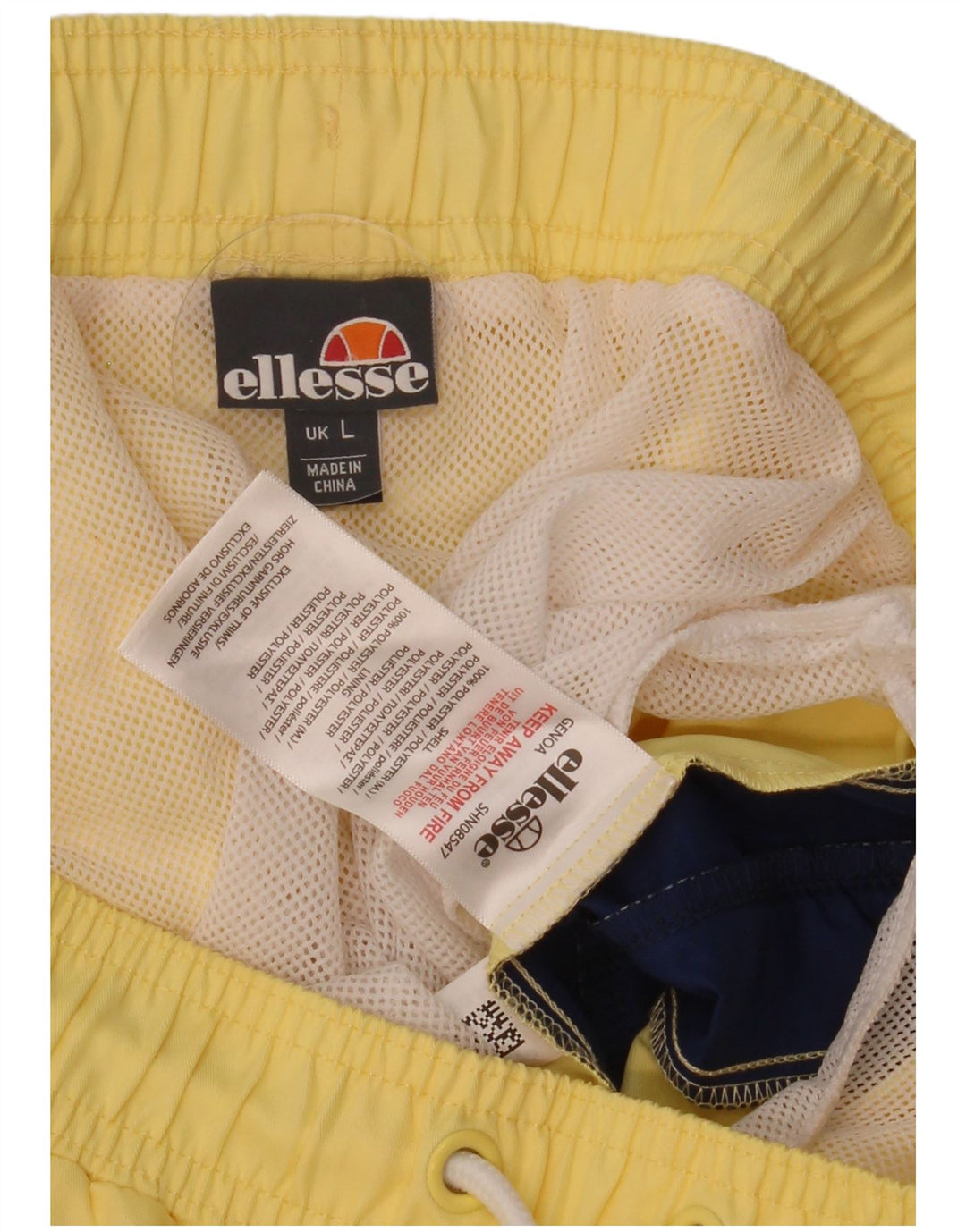Ellesse Short de bain homme grand jaune color block polyester