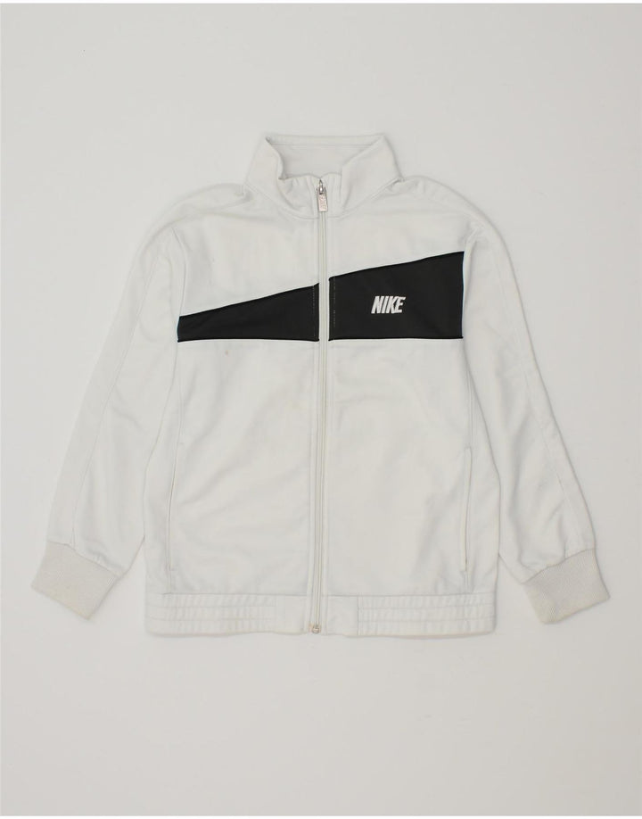 NIKE Veste de survêtement pour garçon 10-11 ans Blanc moyen colour block