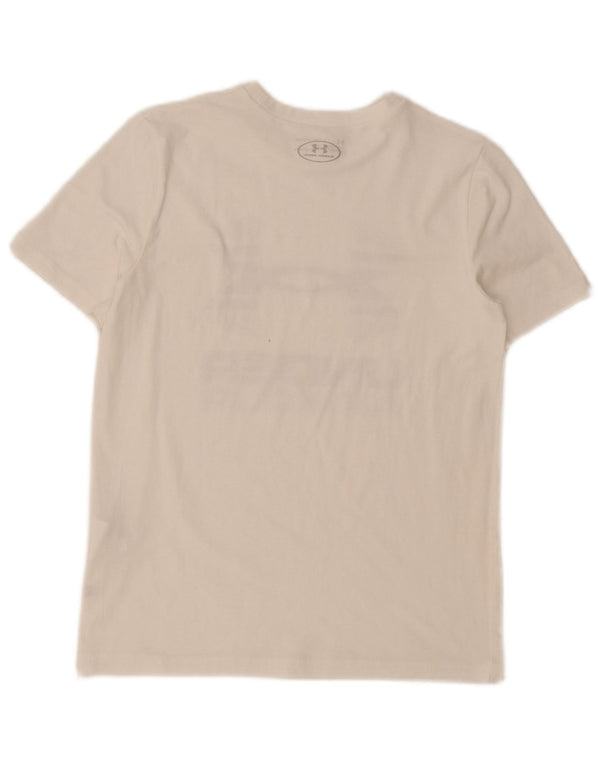 Under Armour T-shirt graphique pour garçon 13-14 ans XL Blanc cassé Sports