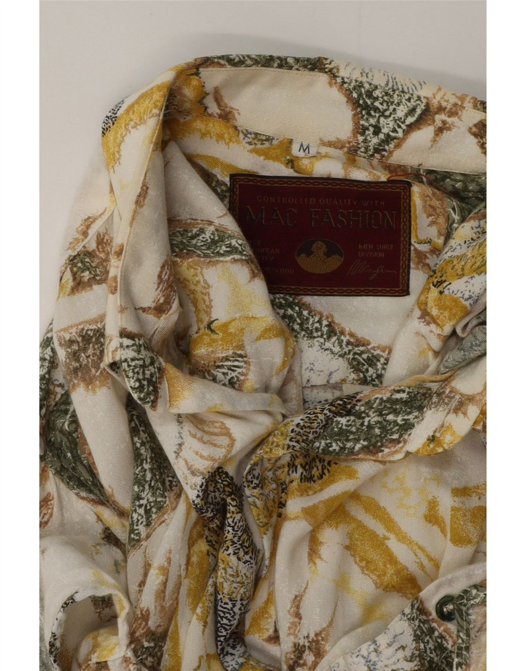 MAC Chemise à Manches Courtes Homme Beige Floral Floral