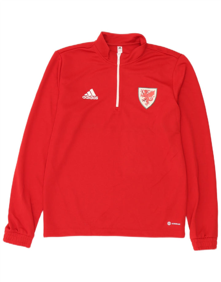 Adidas Homme Aeroready Zip Neck Pull Survêtement Haut Rouge Moyen Polyester