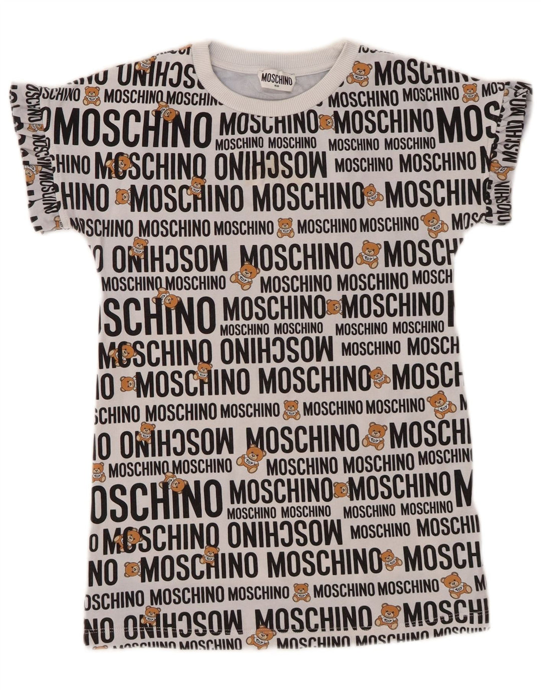 MOSCHINO T-Shirt Graphique Fille 7-8 Ans Gris Coton