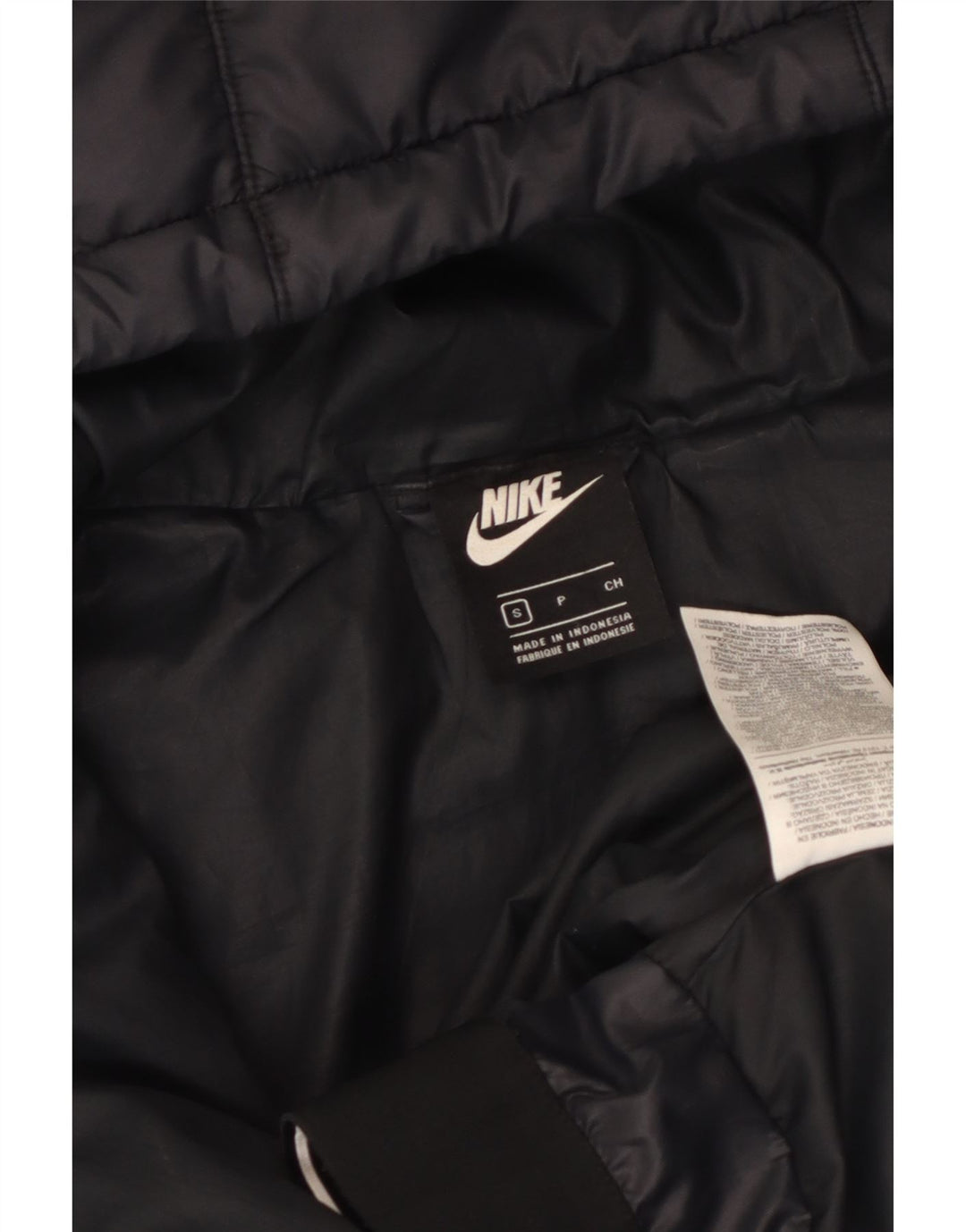 Nike Veste matelassée à capuche pour femme UK 10 Small Noir Polyester